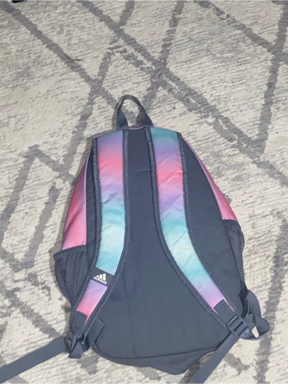 adidas Kids Pink Purple Blue Ombre Backpack - Picture 6 of 8
